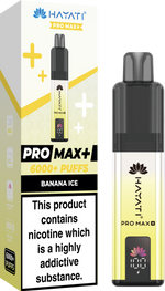 Hayati Pro Max+ 6000 Puffs Prefilled Pod Vape Kit Box of 5 Banana Ice