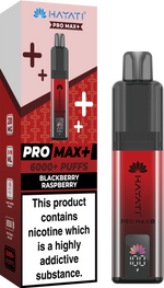 Hayati Pro Max+ 6000 Puffs Prefilled Pod Vape Kit Box of 5 Blackberry Raspberry
