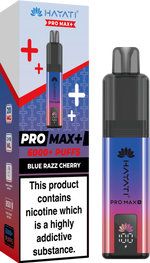 Hayati Pro Max+ 6000 Puffs Prefilled Pod Vape Kit Box of 5 Blue Razz Cherry