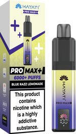 Hayati Pro Max+ 6000 Puffs Prefilled Pod Vape Kit Box of 5 Blue Razz Lemonade
