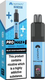 Hayati Pro Max+ 6000 Puffs Prefilled Pod Vape Kit Box of 5 Blue Sour Raspberry