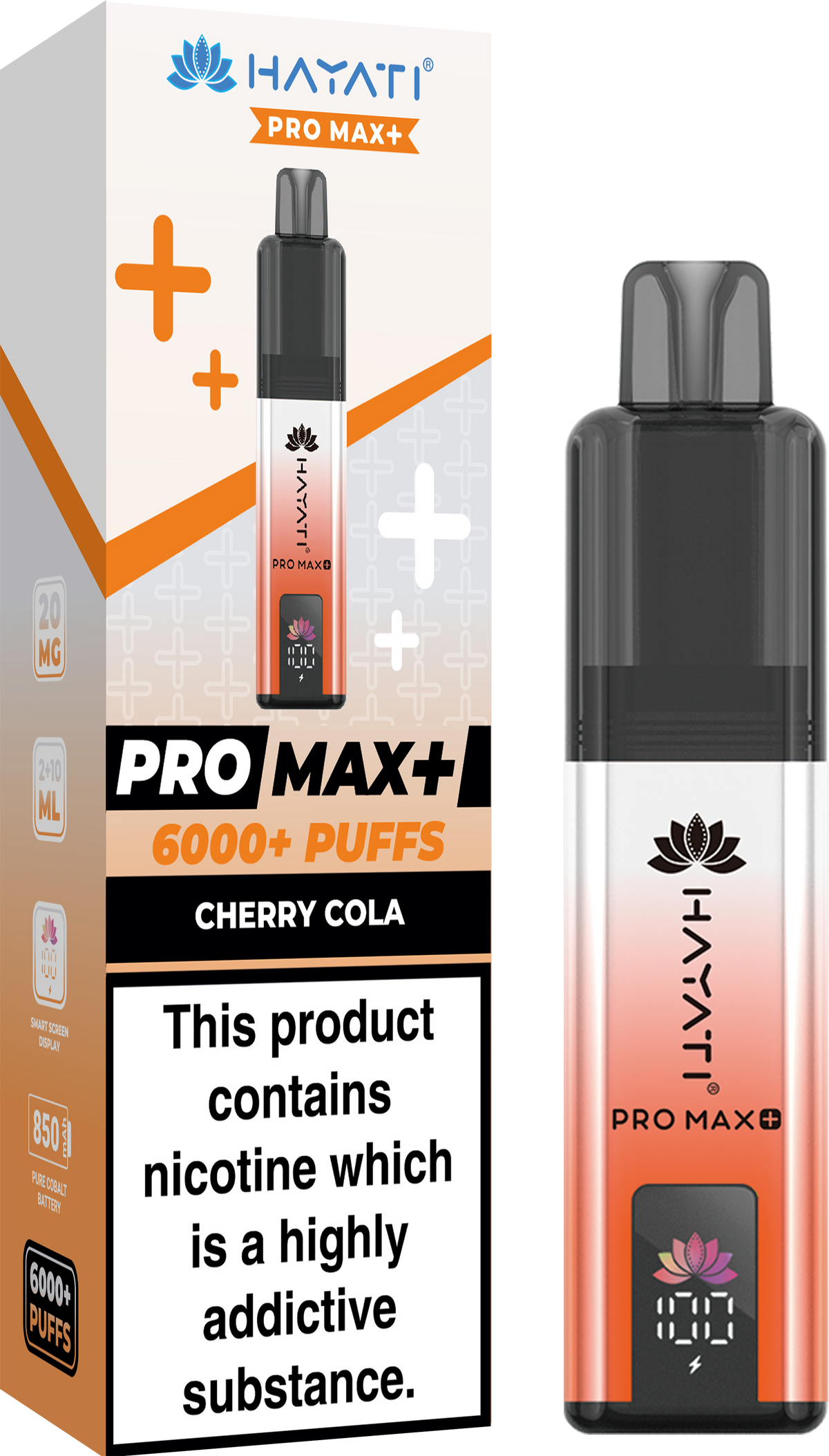 Hayati Pro Max+ 6000 Puffs Prefilled Pod Vape Kit Box of 5 Cherry Cola