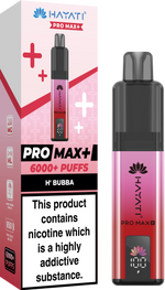 Hayati Pro Max+ 6000 Puffs Prefilled Pod Vape Kit Box of 5 H' Bubba