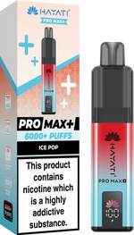 Hayati Pro Max+ 6000 Puffs Prefilled Pod Vape Kit Box of 5 Ice Pop