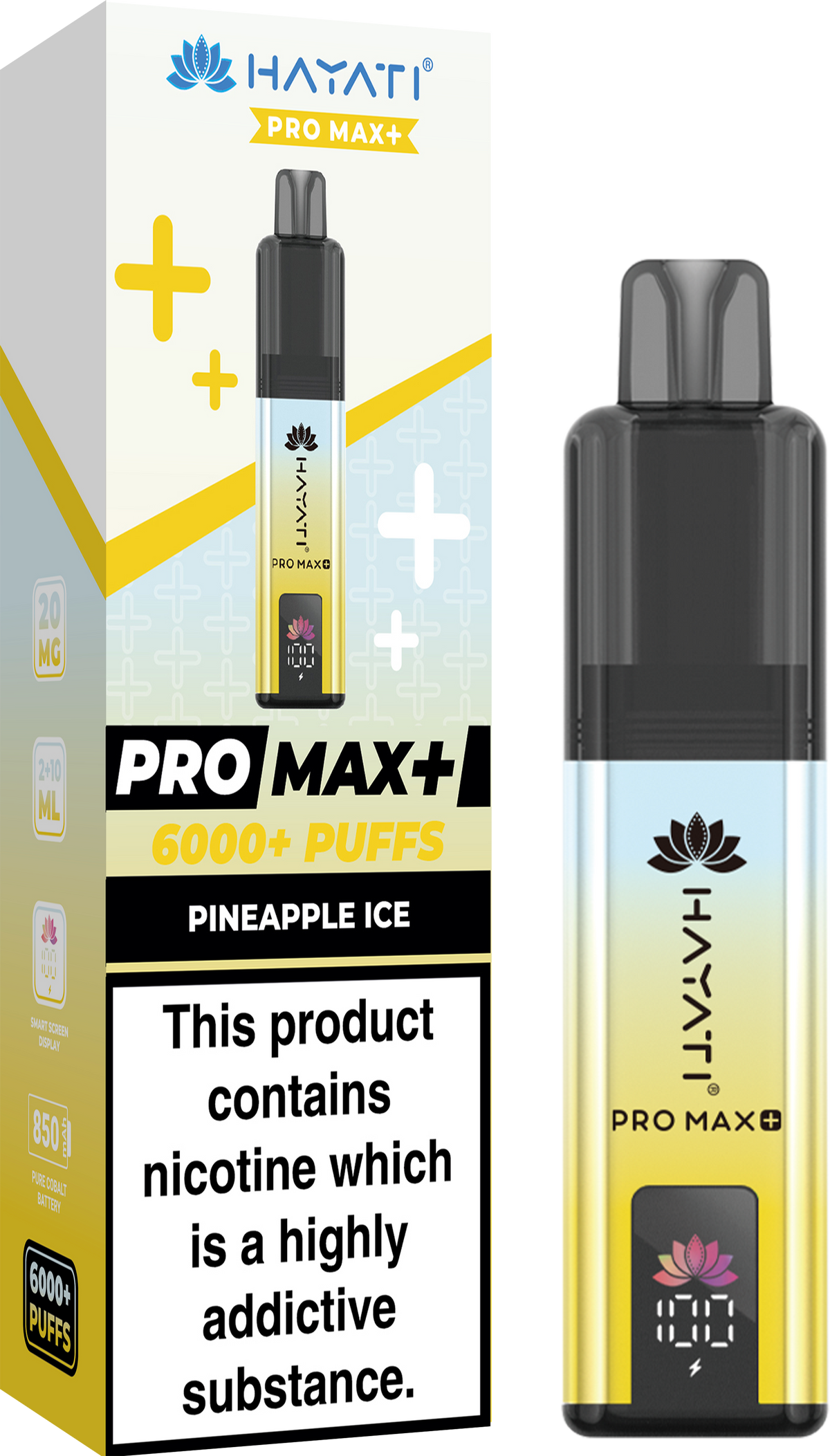 Hayati Pro Max+ 6000 Puffs Prefilled Pod Vape Kit Box of 5 Pineapple Ice