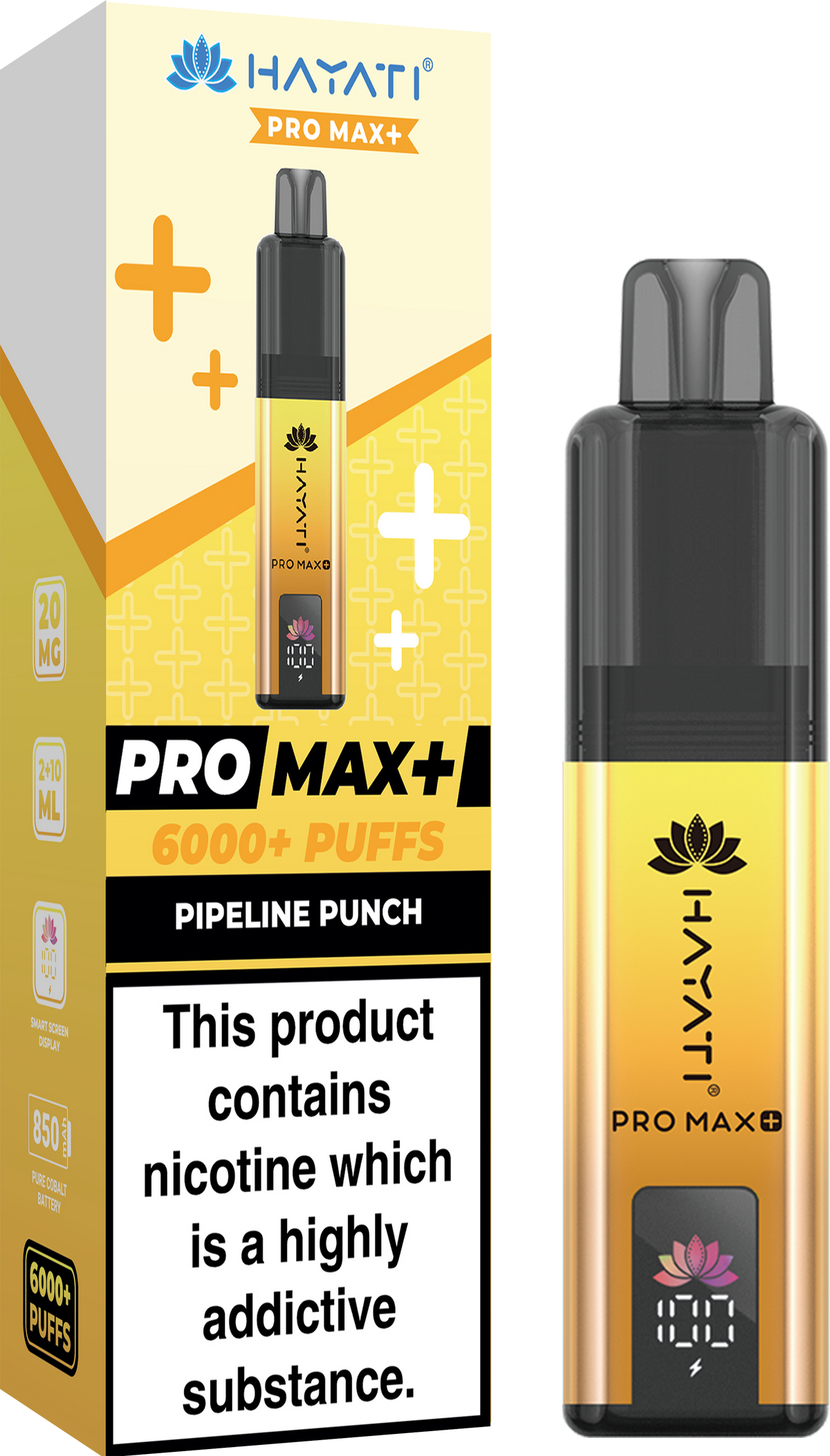 Hayati Pro Max+ 6000 Puffs Prefilled Pod Vape Kit Box of 5 Pipeline Punch