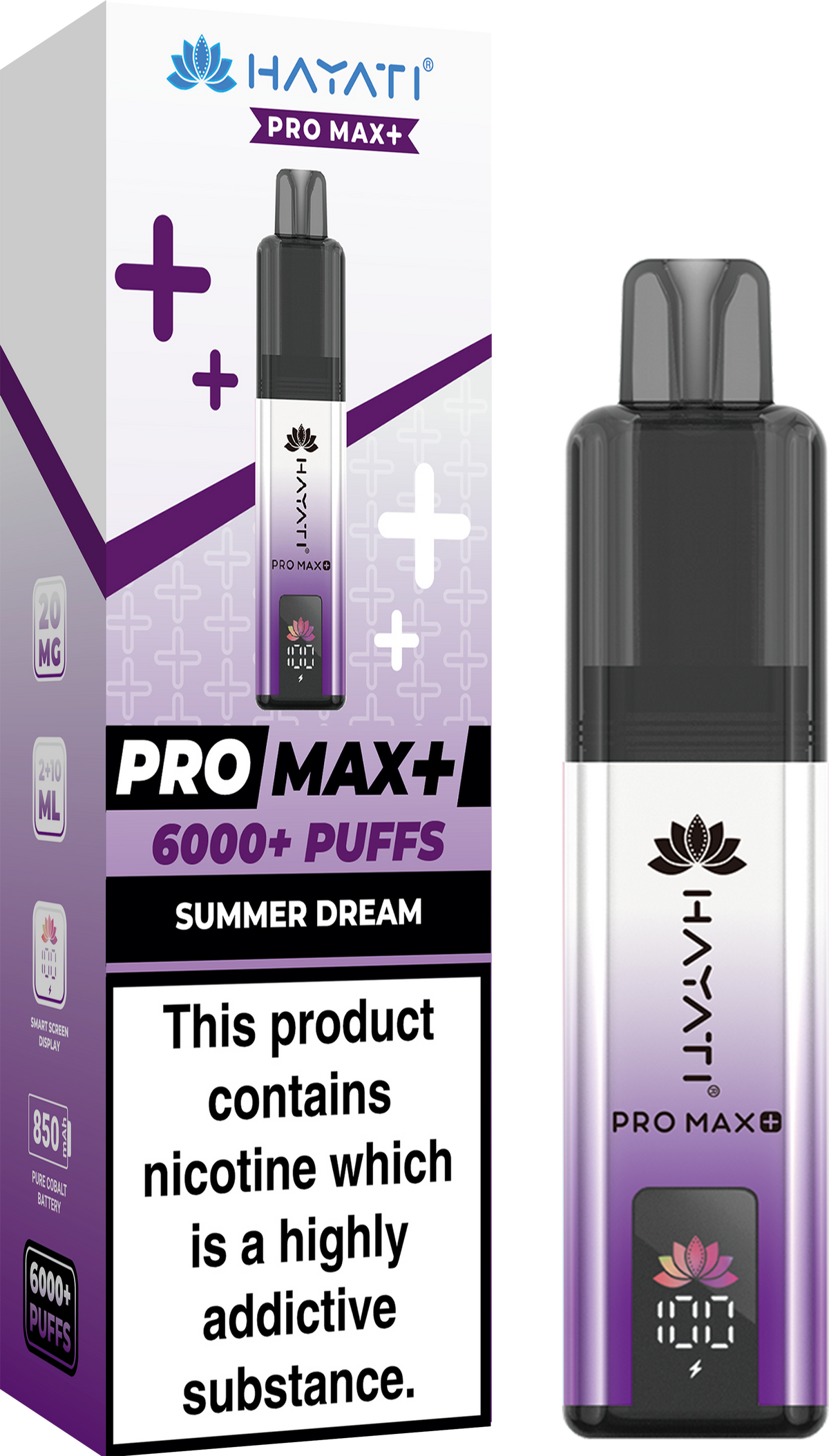 Hayati Pro Max+ 6000 Puffs Prefilled Pod Vape Kit Box of 5 Summer Dream