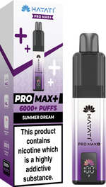 Hayati Pro Max+ 6000 Puffs Prefilled Pod Vape Kit Box of 5 Summer Dream