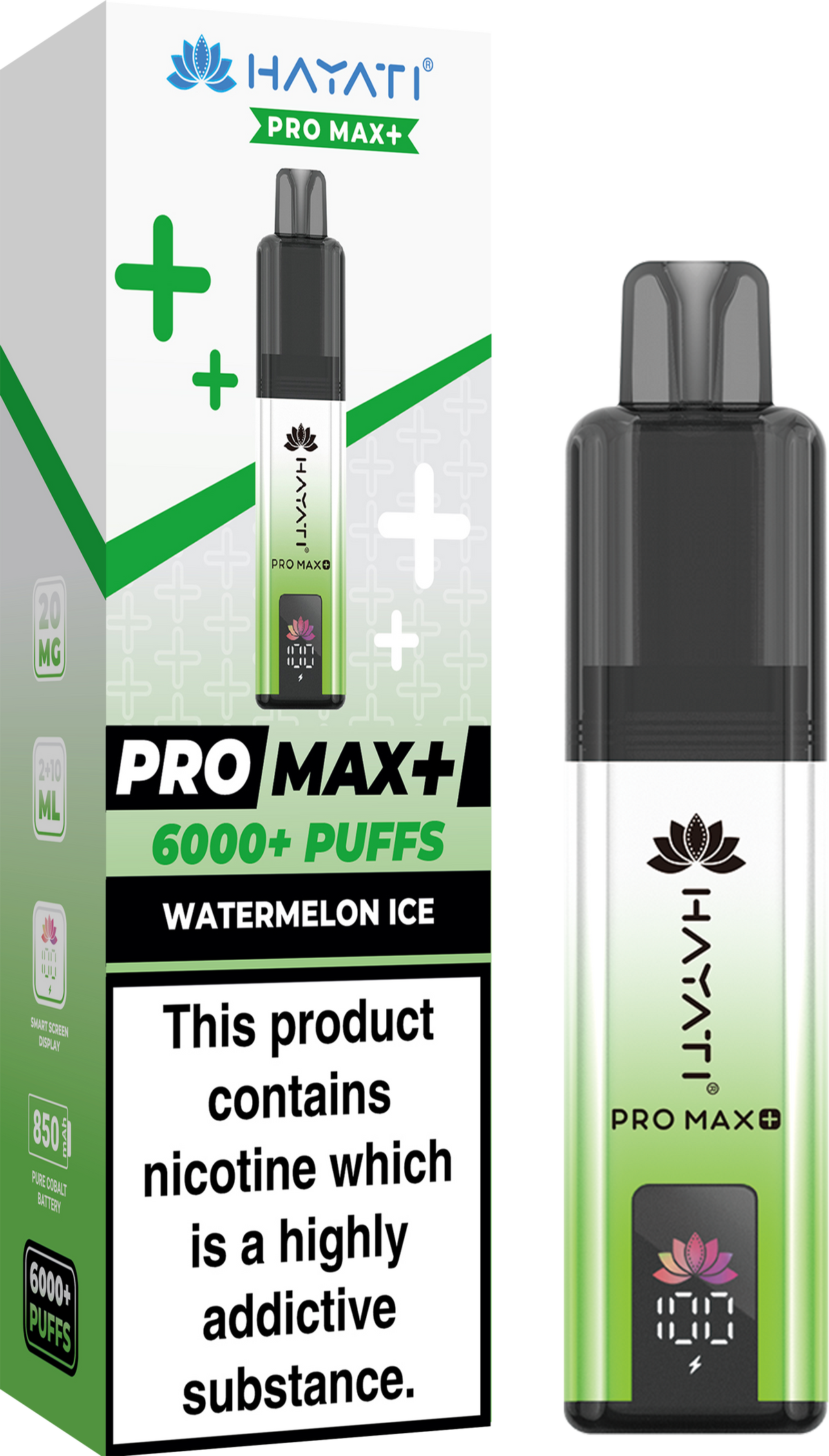 Hayati Pro Max+ 6000 Puffs Prefilled Pod Vape Kit Box of 5 Watermelon Ice
