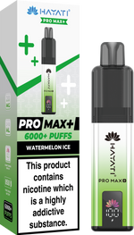 Hayati Pro Max+ 6000 Puffs Prefilled Pod Vape Kit Box of 5 Watermelon Ice