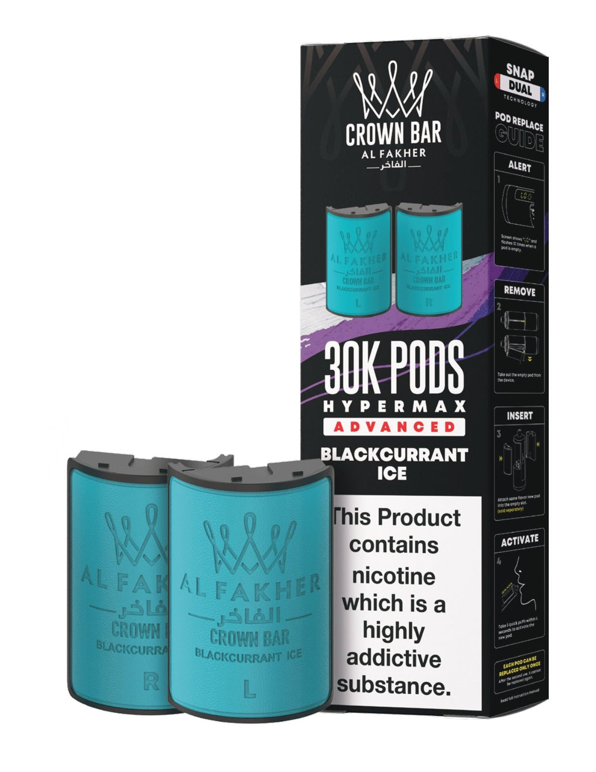 Al Fakher 30k Hypermax Prefilled Pods Box of 5 Blackcurrant Ice