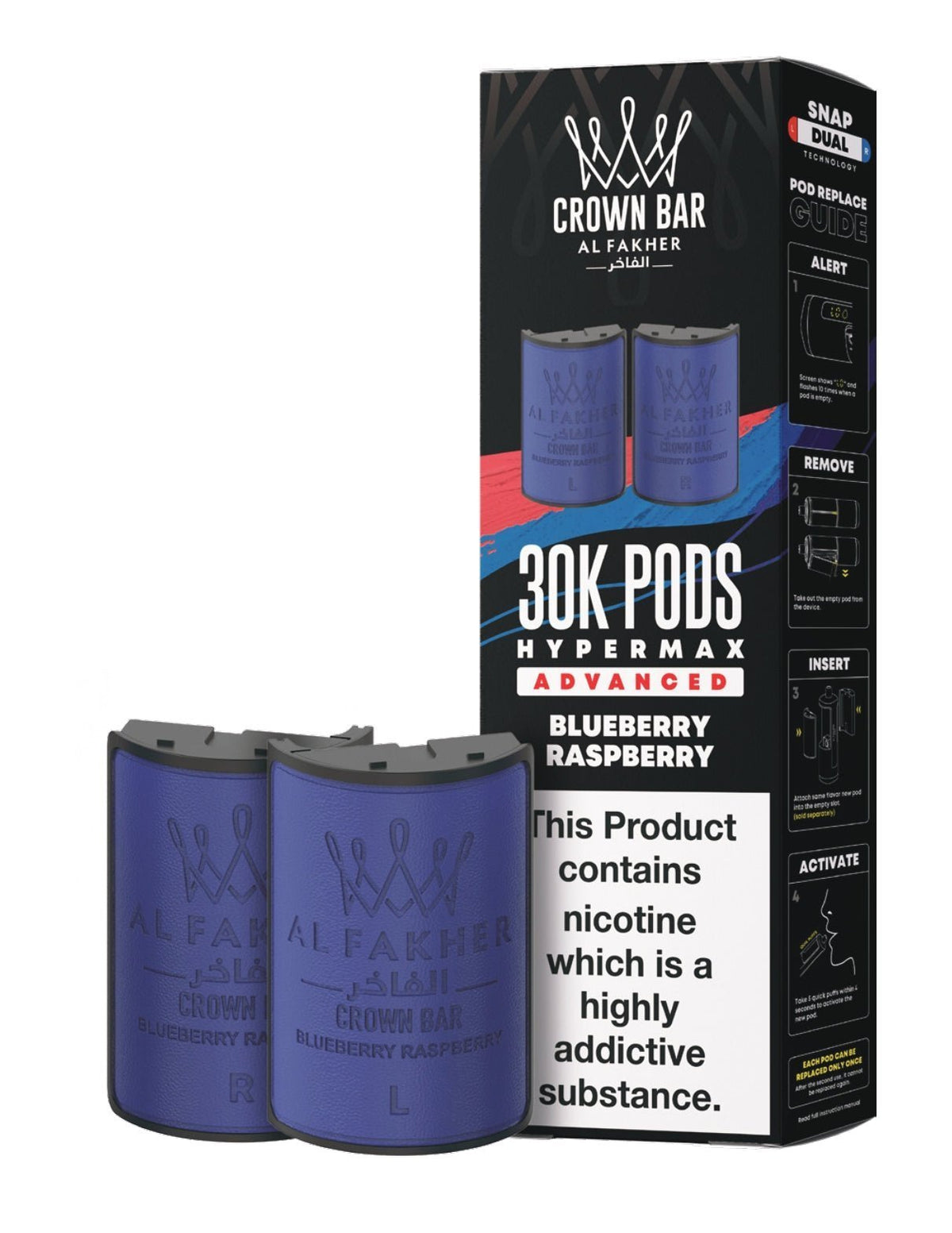 Al Fakher 30k Hypermax Prefilled Pods Box of 5 Blueberry Raspberry