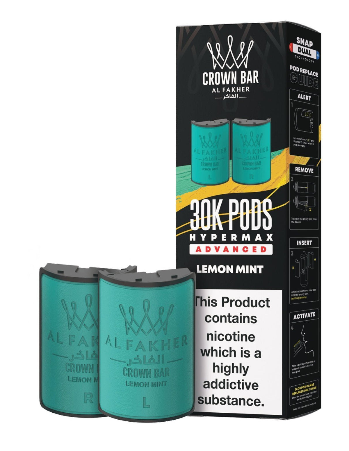 Al Fakher 30k Hypermax Prefilled Pods Box of 5 Lemon Mint