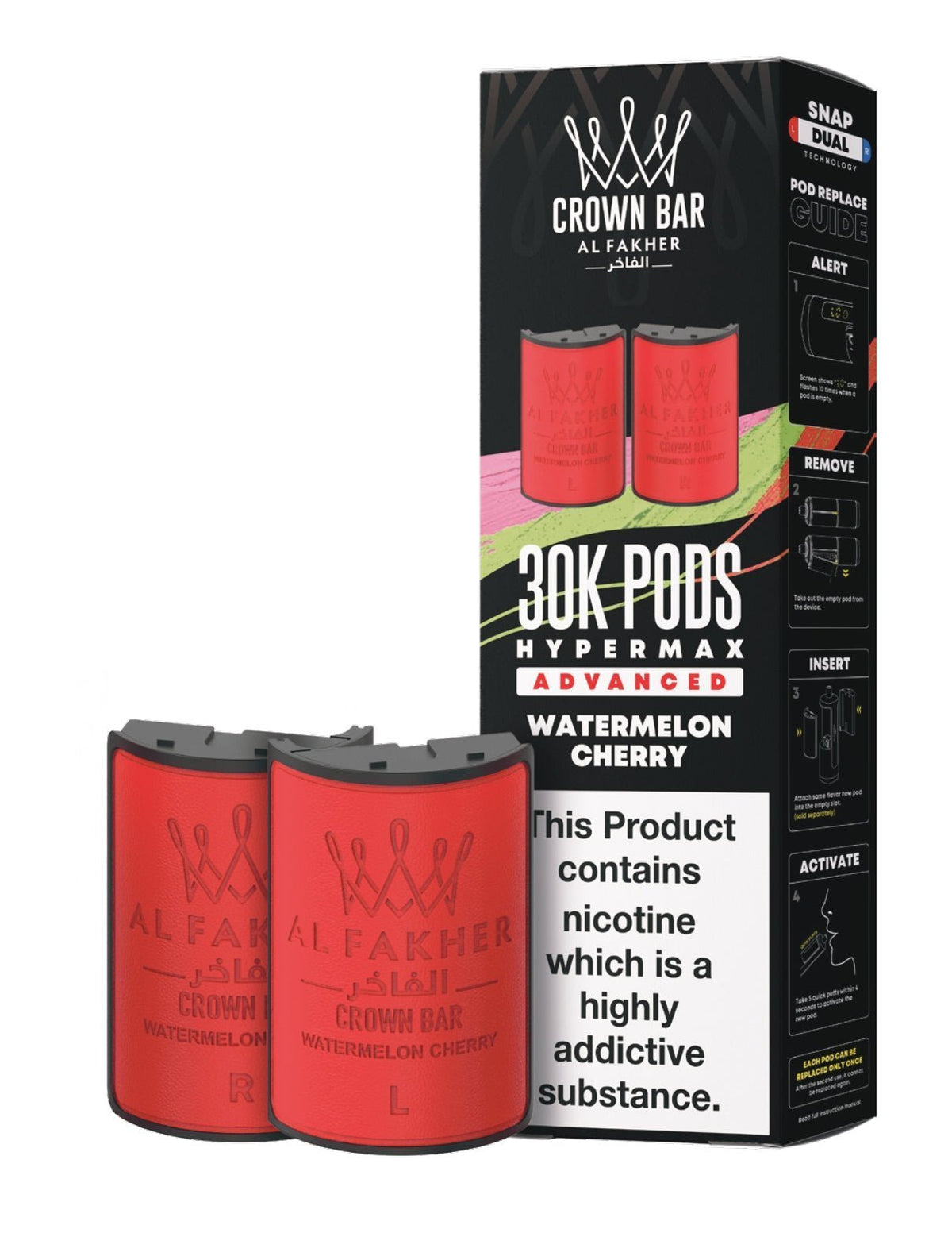 Al Fakher 30k Hypermax Prefilled Pods Box of 5 Watermelon Cherry