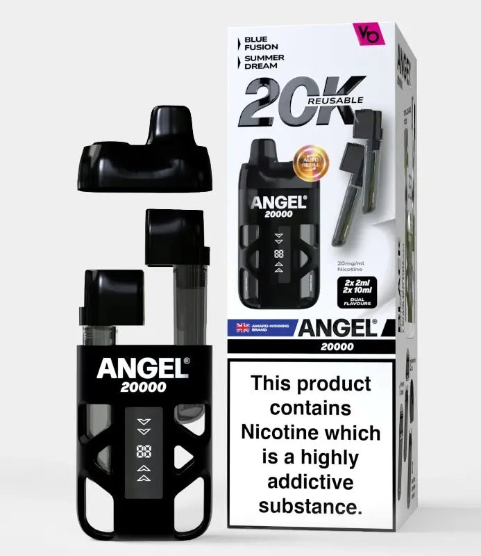 Angel 20000 Puffs Prefilled Pod Vape Kit Box of 5 Black Edition