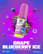 Bar Juice 5000 10ml Nic Salts E - liquids Box of 10 Grape Blueberry Ice *New*