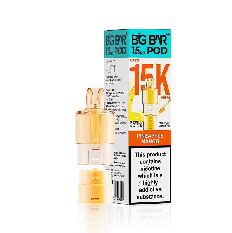 Big Bar 15000 Pro Prefilled Refill Pods Pack of 5 Pineapple Mango