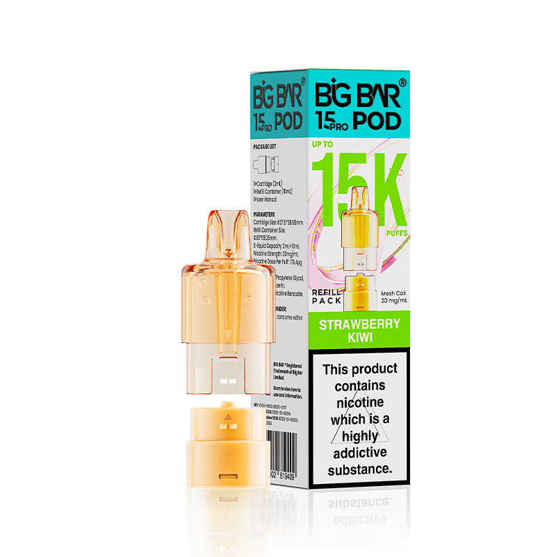 Big Bar 15000 Pro Prefilled Refill Pods Pack of 5 Strawberry Kiwi