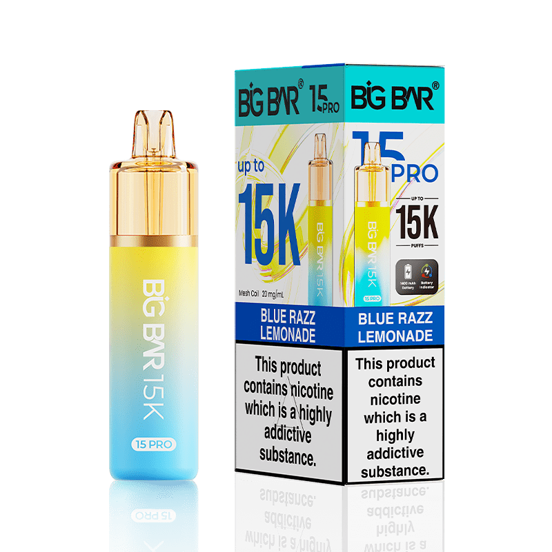 Big Bar 15000 Pro Vape Kit Box of 5 Blue Razz Lemonade