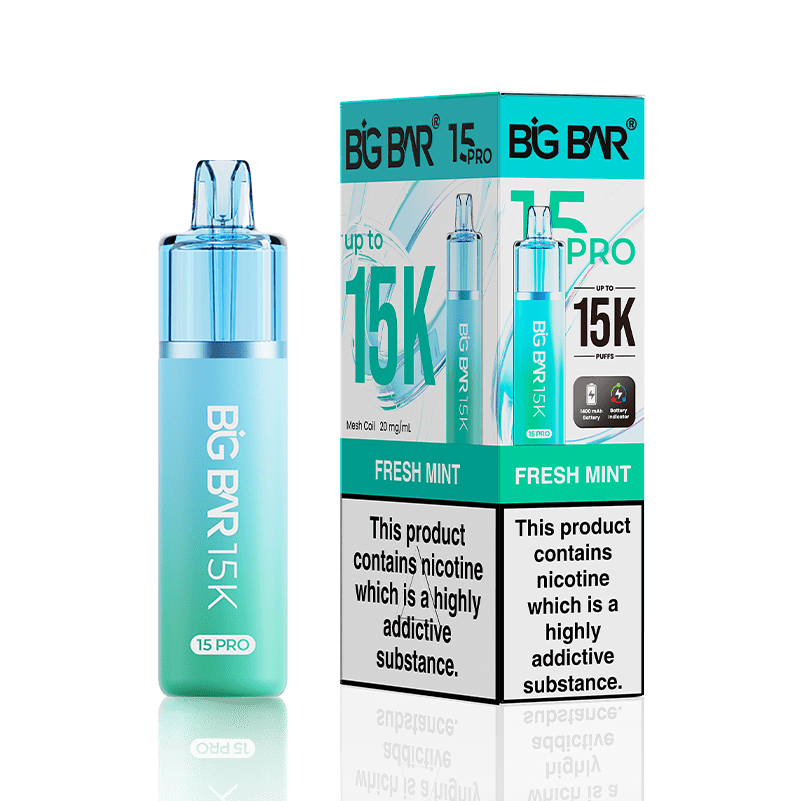 Big Bar 15000 Pro Vape Kit Box of 5 Fresh Mint