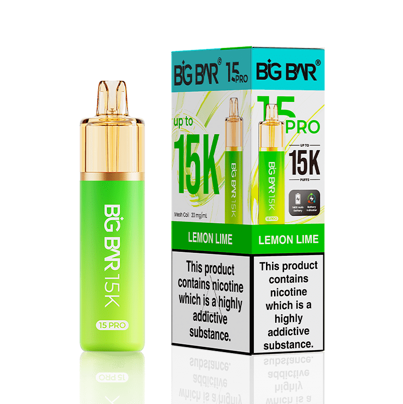 Big Bar 15000 Pro Vape Kit Box of 5 Lemon Lime