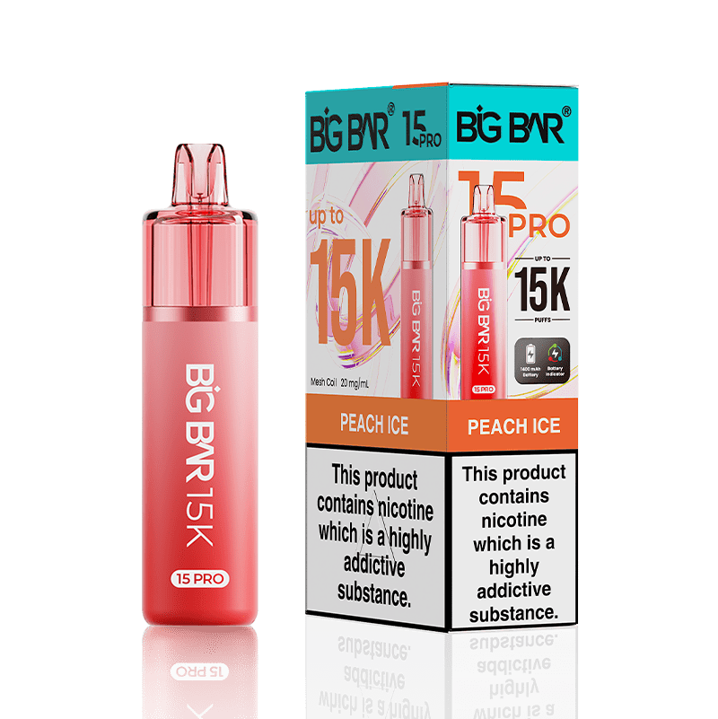 Big Bar 15000 Pro Vape Kit Box of 5 Peach Ice