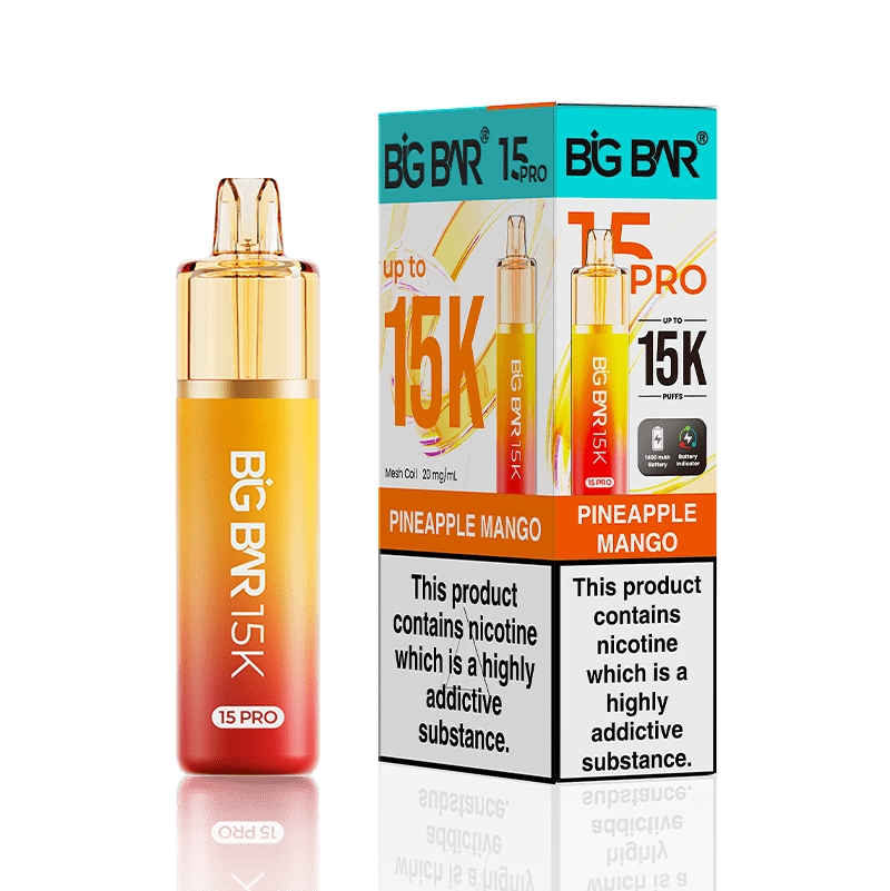 Big Bar 15000 Pro Vape Kit Box of 5 Pineapple Mango
