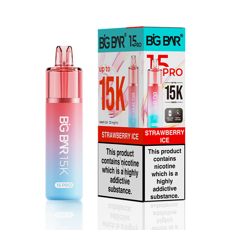 Big Bar 15000 Pro Vape Kit Box of 5 Strawberry Ice