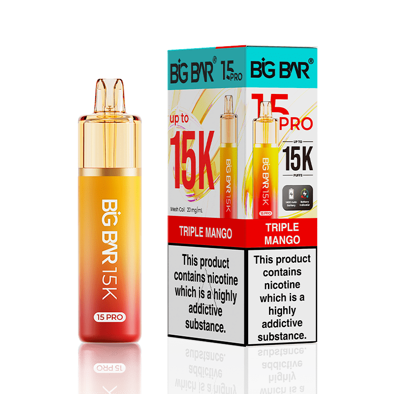 Big Bar 15000 Pro Vape Kit Box of 5 Triple Mango
