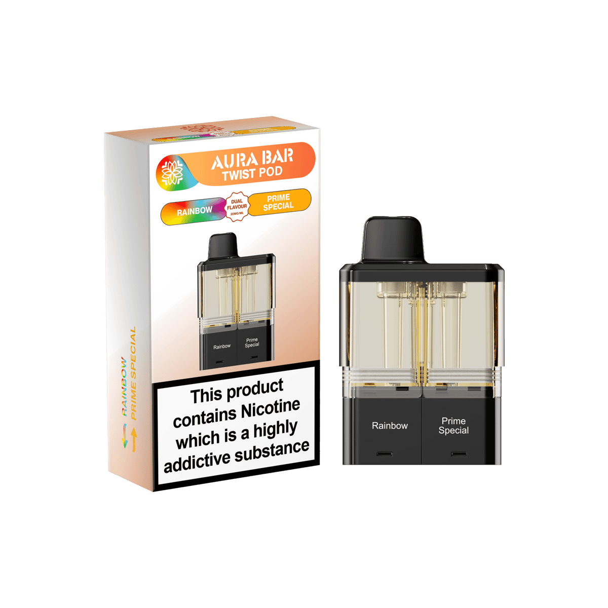 Aura Bar Twist 40k Replacement Pods Pack of 5 Rainbow / Prime Special