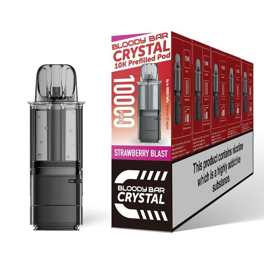 Bloody Bar Crystal 10k Replacement Pods Pack of 5 Strawberry Blast