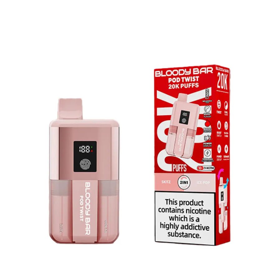 Bloody Bar Ultra Twist 20000 Prefilled Pod Vape Box of 5 Sktiz/Ice Pop