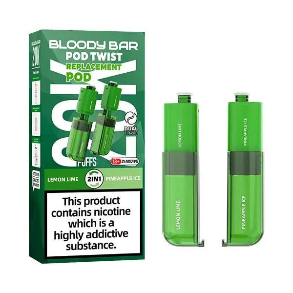 Bloody Bar Ultra Twist 20K Prefilled Pods Box of 5 Lemon Lime/Pineapple Ice