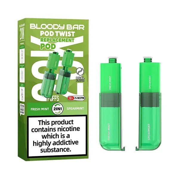 Bloody Bar Ultra Twist 20K Prefilled Pods Box of 5 Fresh Mint/Spearmint