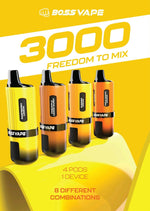 Boss Vape 3000 Prefilled Vape Box of 5 | 8 in 1 Edition Berry Edition