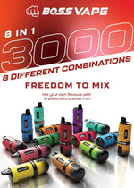 Boss Vape 3000 Prefilled Vape Box of 5 | 8 in 1 Edition Berry Edition