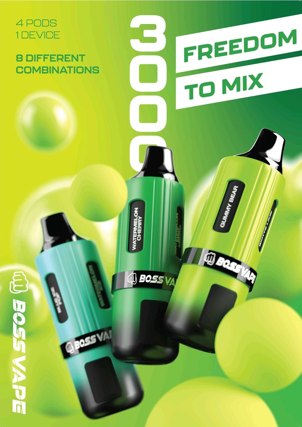 Boss Vape 3000 Prefilled Vape Box of 5 | 8 in 1 Edition Berry Edition