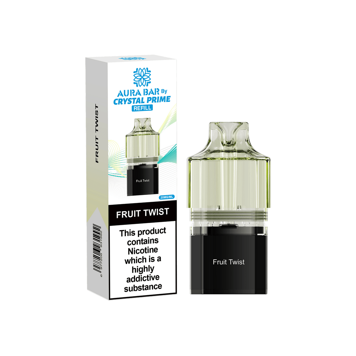 Crystal Prime Aura Bar 10000 Replacement Pods - Box of 5 Fruit Twist