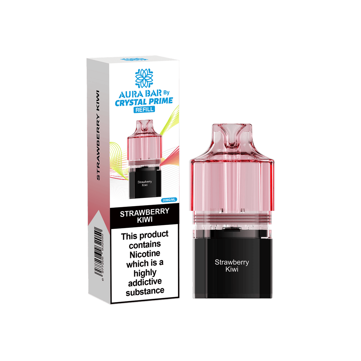 Crystal Prime Aura Bar 10000 Replacement Pods - Box of 5 Strawberry Kiwi