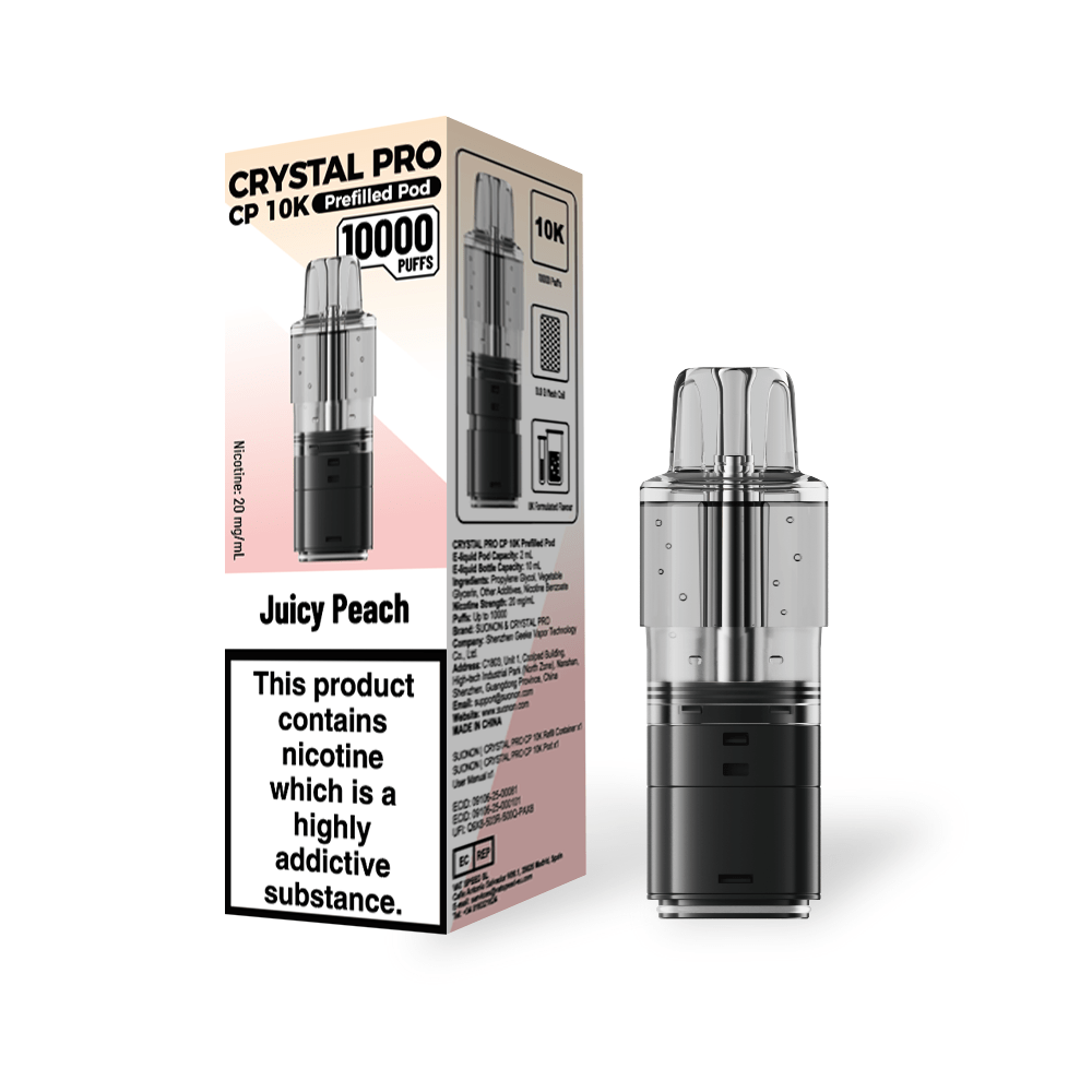 Crystal Pro CP 10k Replacement Pods Box of 5 Juicy Peach