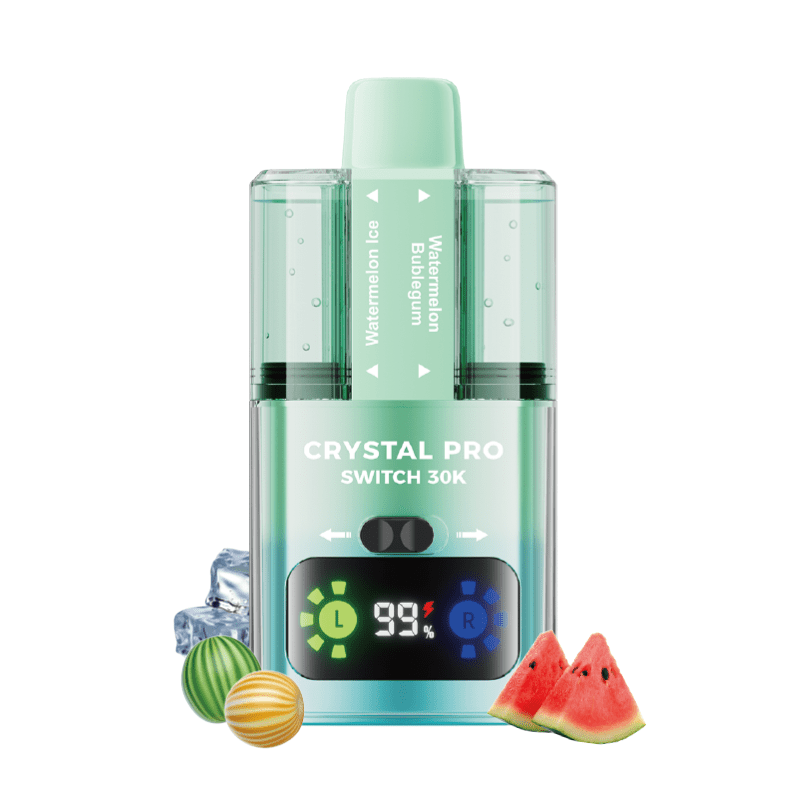 Crystal Pro Switch 30k Prefilled Pod Vape Kit Box of 5 Watermelon Ice / Watermelon Bubble Gum