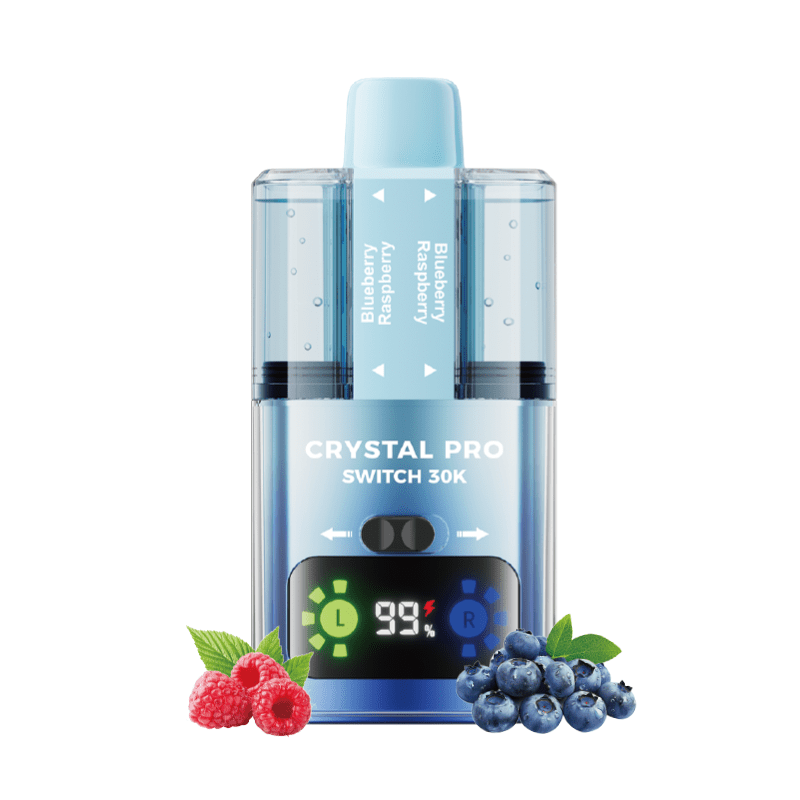 Crystal Pro Switch 30k Prefilled Pod Vape Kit Box of 5 Blueberry Raspberry