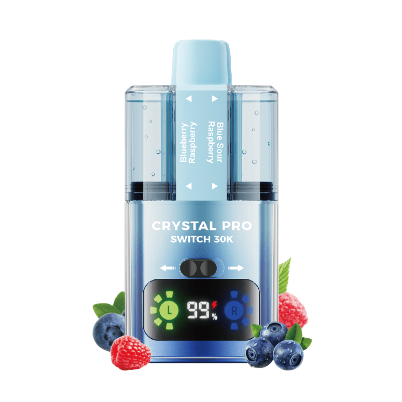 Crystal Pro Switch 30k Prefilled Pod Vape Kit Box of 5 Blueberry Raspberry / Blue Sour Raspberry