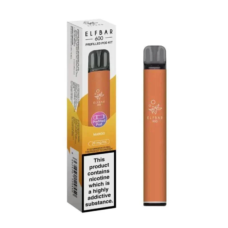 Elf Bar 600 Prefilled Pod Kit - Box of 10 Mango