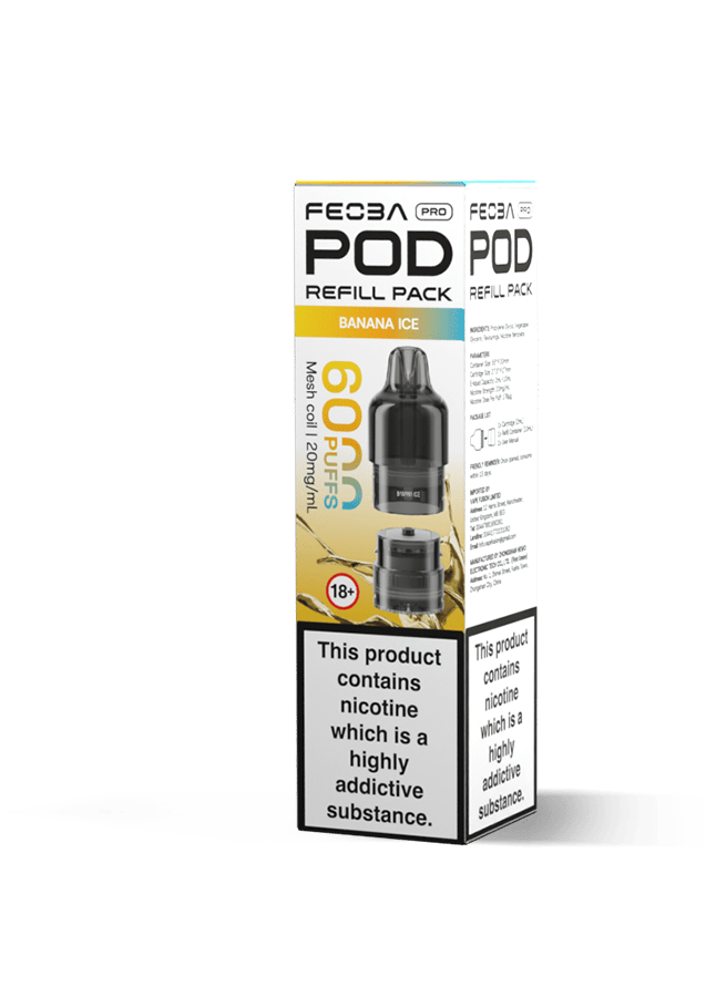 Feoba Pro 6000+ Replacement Pods Pack of 5 Banana Ice