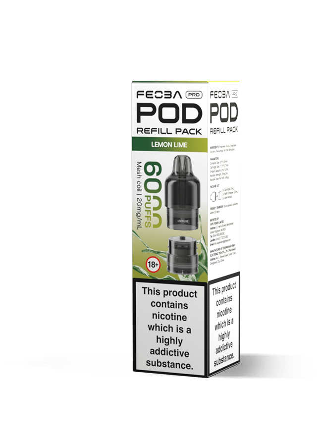 Feoba Pro 6000+ Replacement Pods Pack of 5 Lemon Lime