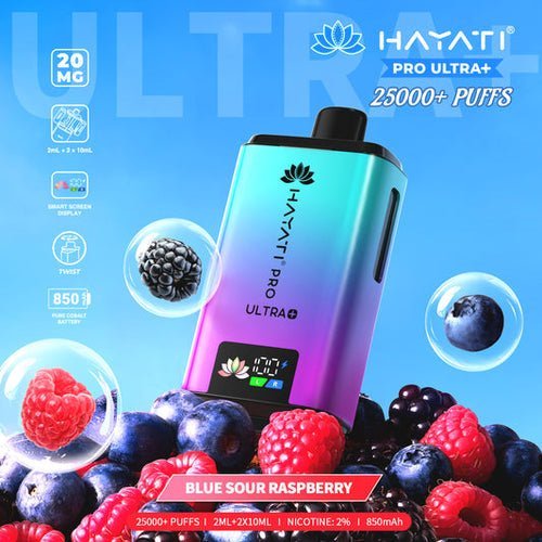 Hayati Pro Ultra Plus 25k Vape Kit Box of 5 Blue Sour Raspberry