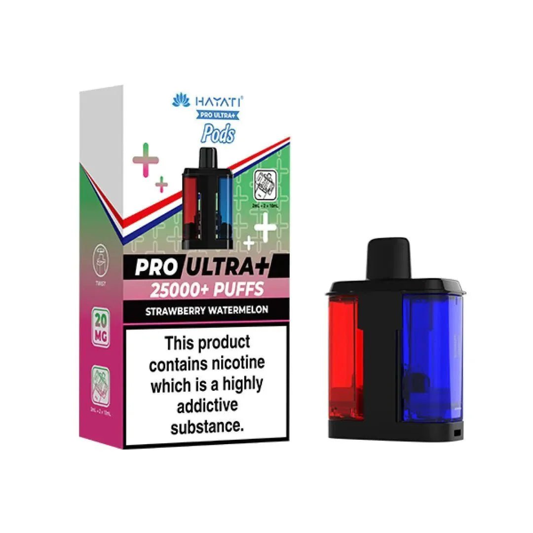 Hayati Pro Ultra Plus 25k Prefilled Pods Box of 5 Strawberry Watermelon