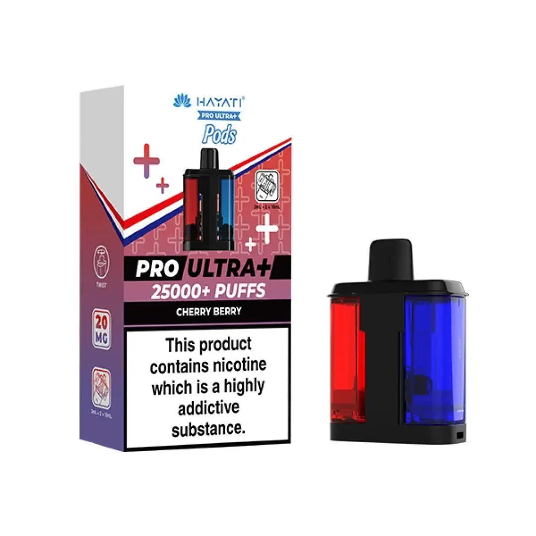 Hayati Pro Ultra Plus 25k Prefilled Pods Box of 5 Cherry Berry