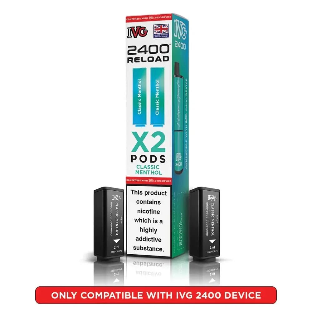 IVG 2400 Reload 4 in 1 Prefilled Pods Box of 5 Classic Menthol